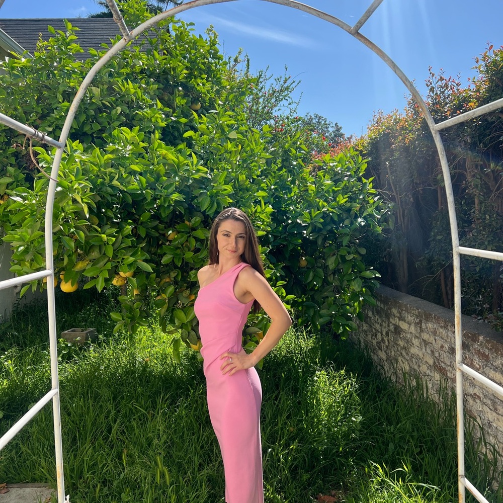 Petal & Pup Pink One-Shoulder Dress